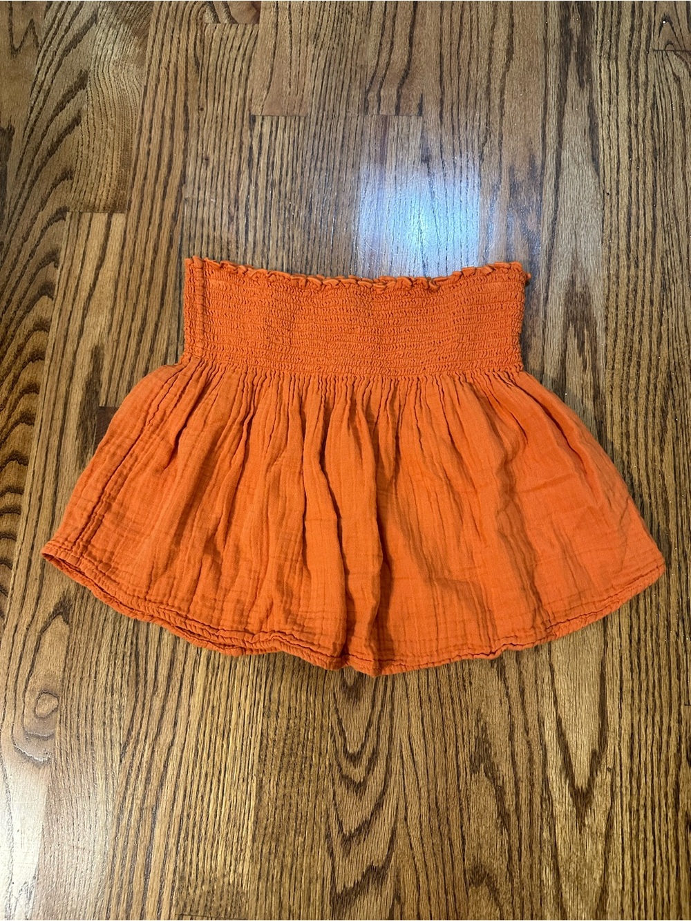 Stark X Orange Smocked Skirt